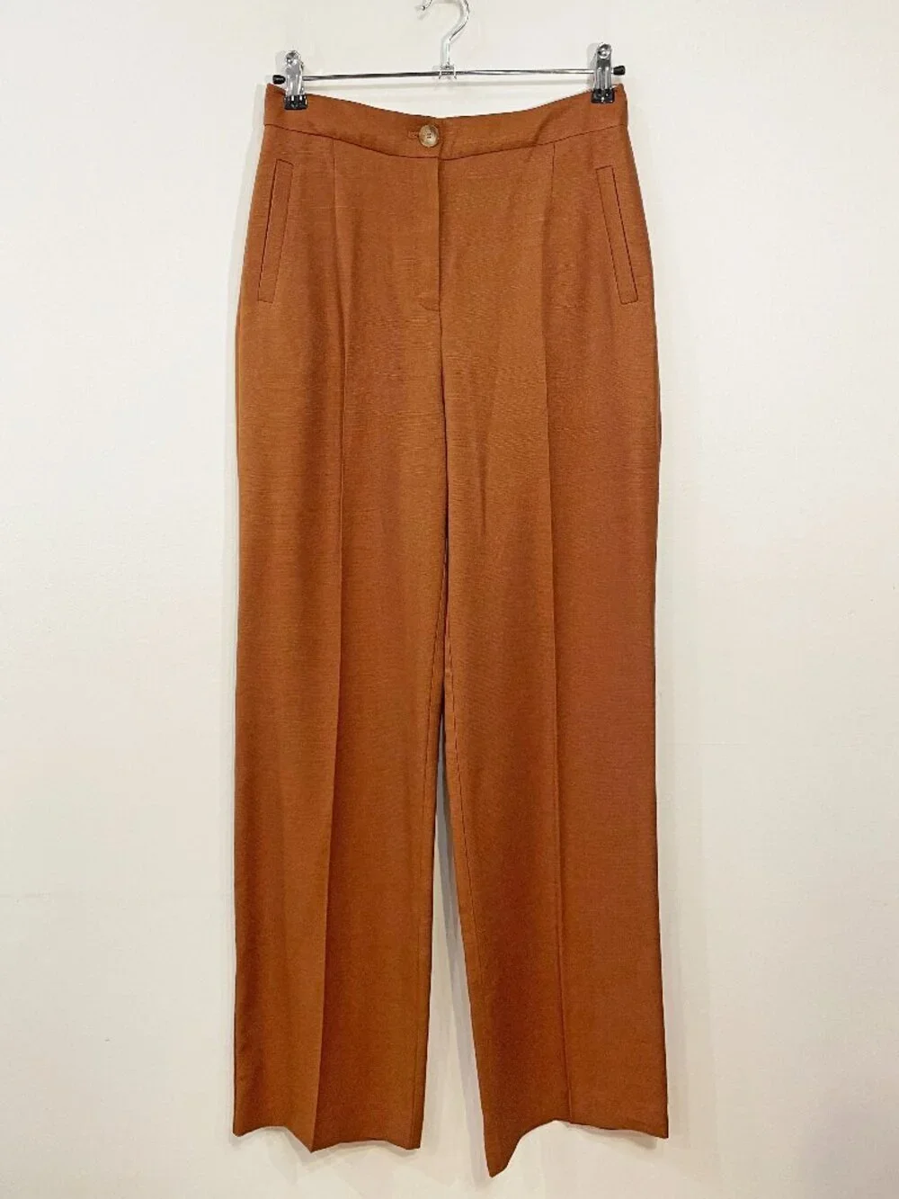 New Sezane Martin Viscose Trouser Caramel Brown 38, 6